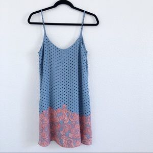 Everleigh blue polka dot paisley dress shirt